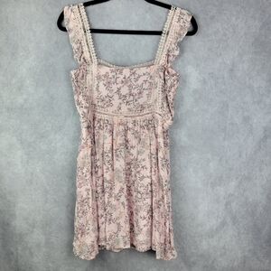 Altard State Light Pink Floral Mini Festival Fluence Mesh Romantic Dress Size‎ S